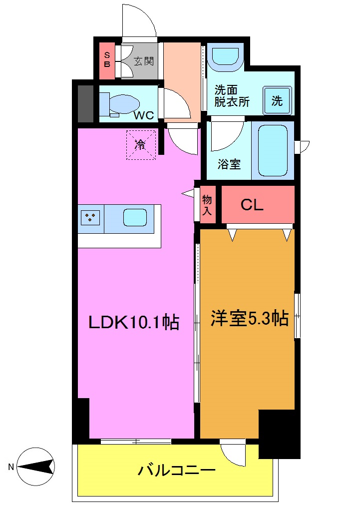 【船橋市本町のマンションの間取り】