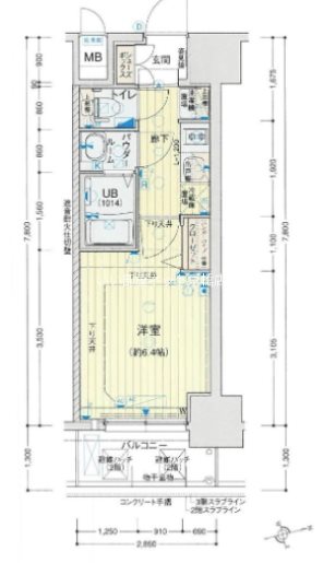 大阪市旭区大宮のマンションの間取り