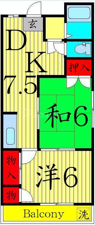 葛飾区東堀切のマンションの間取り