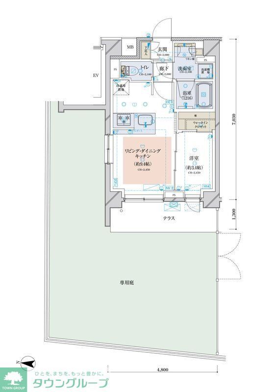 墨田区墨田のマンションの間取り