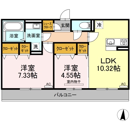 【アンファンウルー　205の間取り】