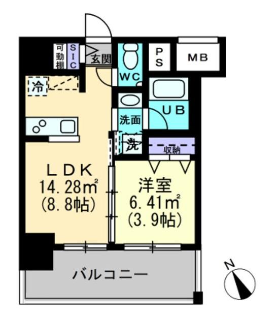 高松市福田町のマンションの間取り