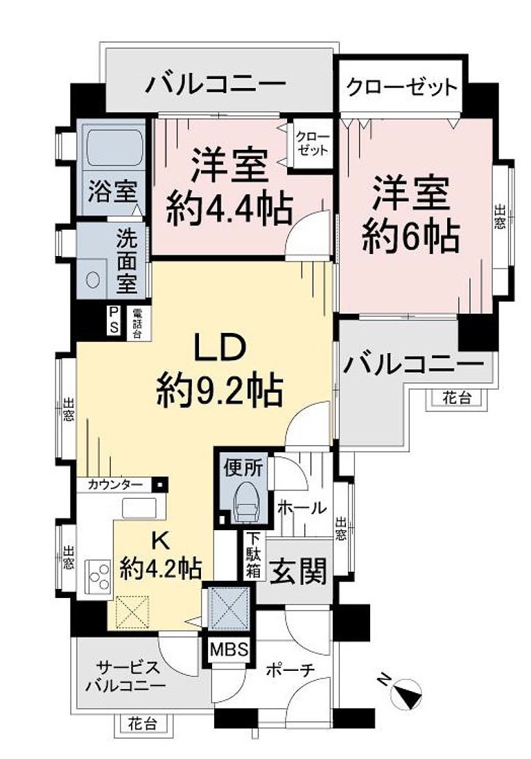 ベルシェ松戸Iの間取り