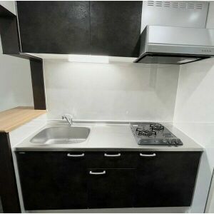 キッチン　2口コンロがついたシステムキッチン