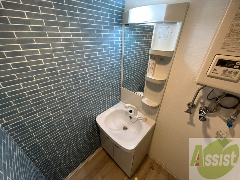 洗面設備　シャンプードレッサー。身支度はここでばっちりですね。