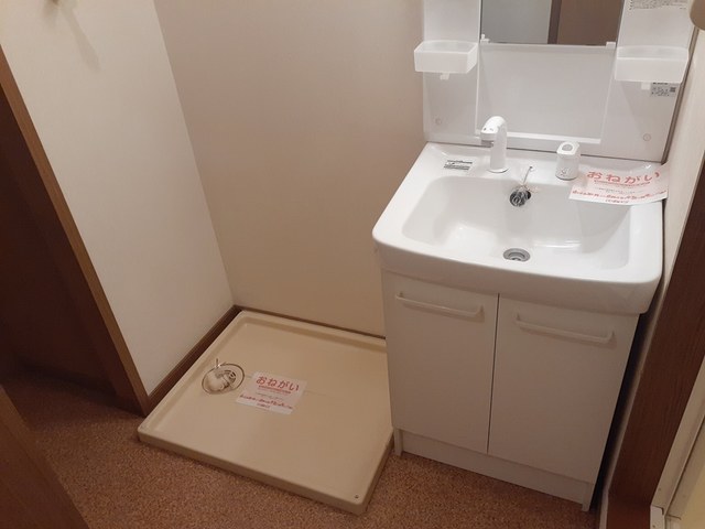 洗面設備　洗面所内に洗濯機置場あり！