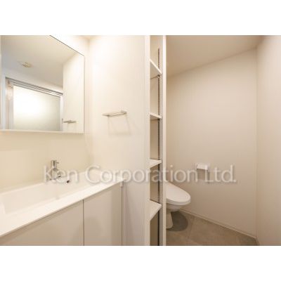 洗面設備　同タイプ10階のお部屋を撮影。仕様が異なることがあります。