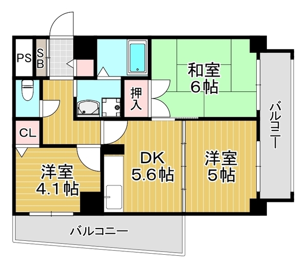 3DK Mansion in Chuo-ku, Osaka — photo 2 of 3
