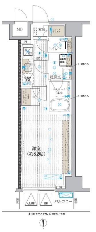 東京メトロ千代田線 北綾瀬駅 徒歩4分 9階建 築3年の間取り写真