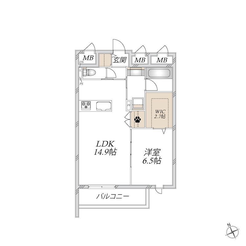 WING TOWA MAISONの間取り写真