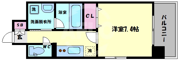 ＪＲ大阪環状線 玉造駅 徒歩4分 10階建 築5年の間取り写真