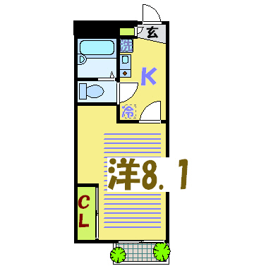 宇城市松橋町松橋のアパートの間取り