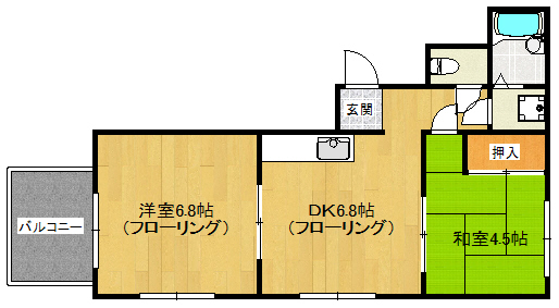 福岡市早良区高取のマンションの間取り