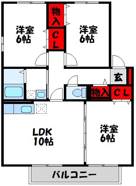 ラフィーネ水巻B棟の間取り