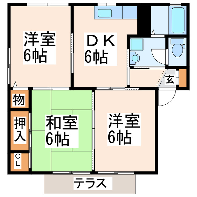 熊本県熊本市東区長嶺東７（アパート）の賃貸物件の間取り