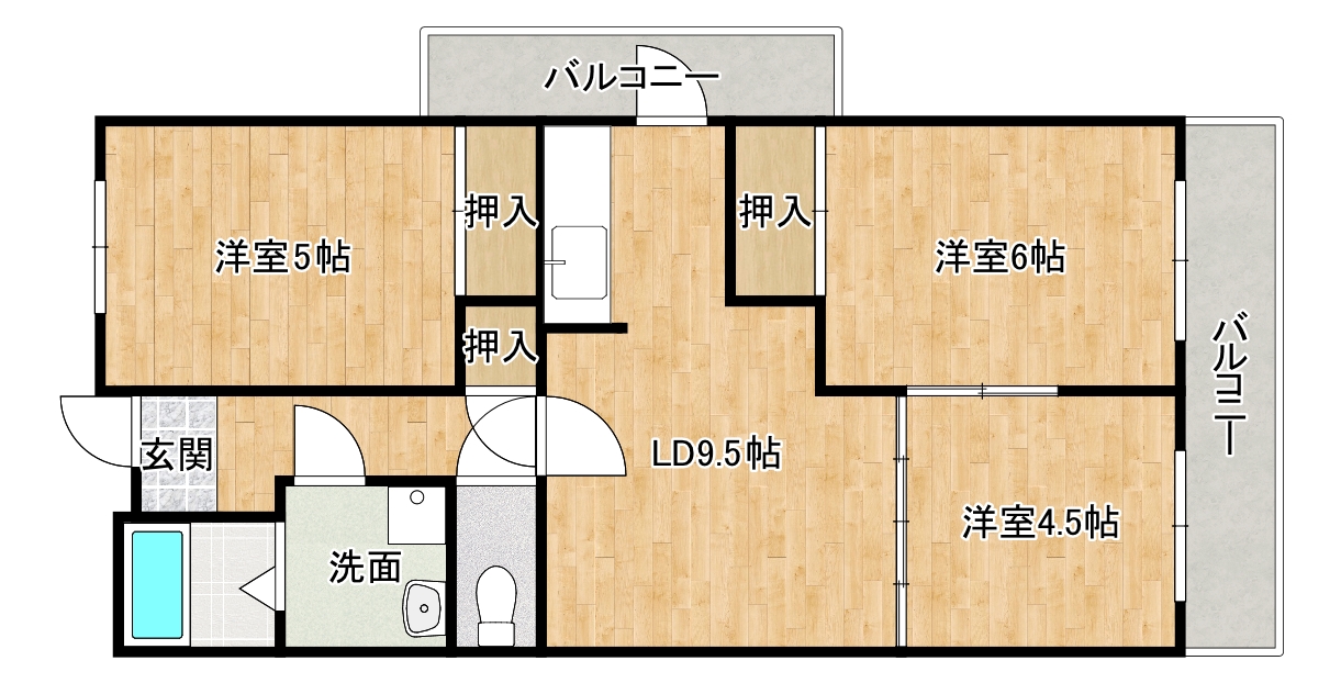 ガーネット森北町の間取り