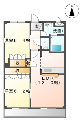 名取市美田園のアパートの間取り