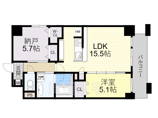 堺市堺区中之町東のマンションの間取り