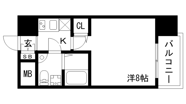 神戸市中央区日暮通のマンションの間取り