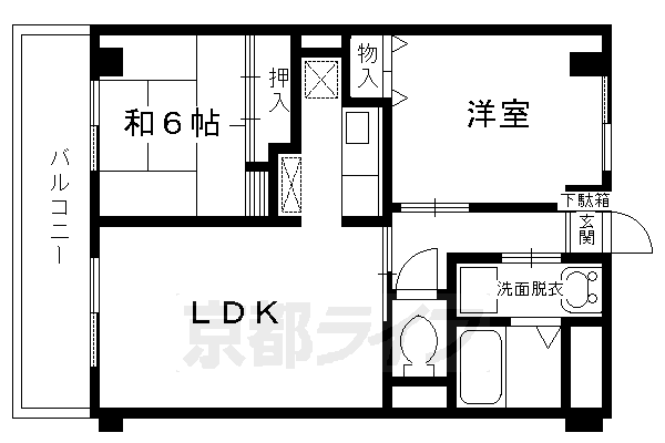 京都市南区吉祥院東前田町のマンションの間取り