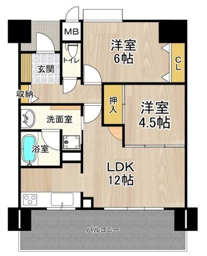 堺市堺区中安井町のマンションの間取り