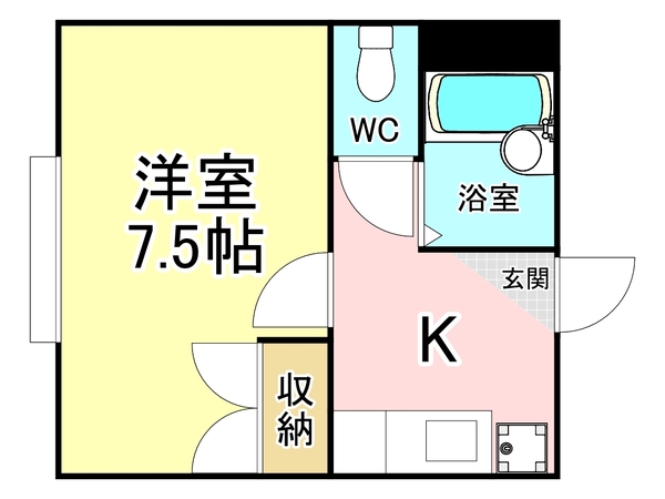 北九州市小倉北区長浜町のマンションの間取り