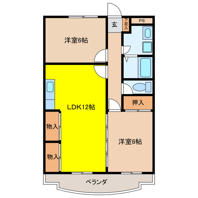 大垣市上面のマンションの間取り