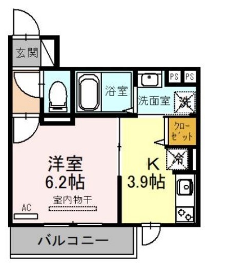 堺市堺区中安井町のアパートの間取り