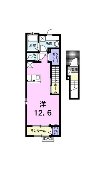 東温市見奈良のアパートの間取り