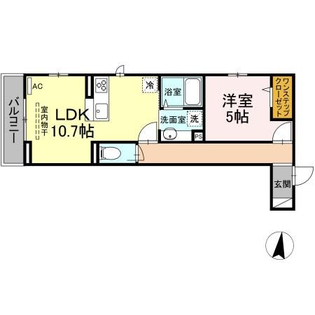 横浜市青葉区市ケ尾町のアパートの間取り