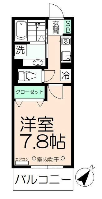 多摩市関戸のアパートの間取り