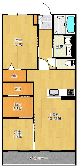 【広島市西区庚午中のアパートの間取り】