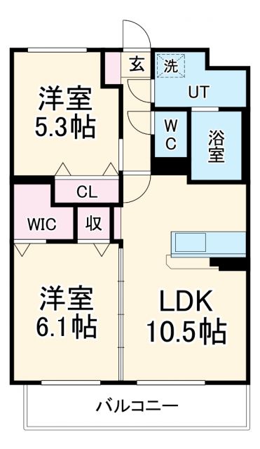 半田市桐ケ丘のマンションの間取り