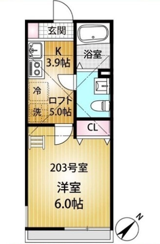 横浜市緑区鴨居のアパートの間取り