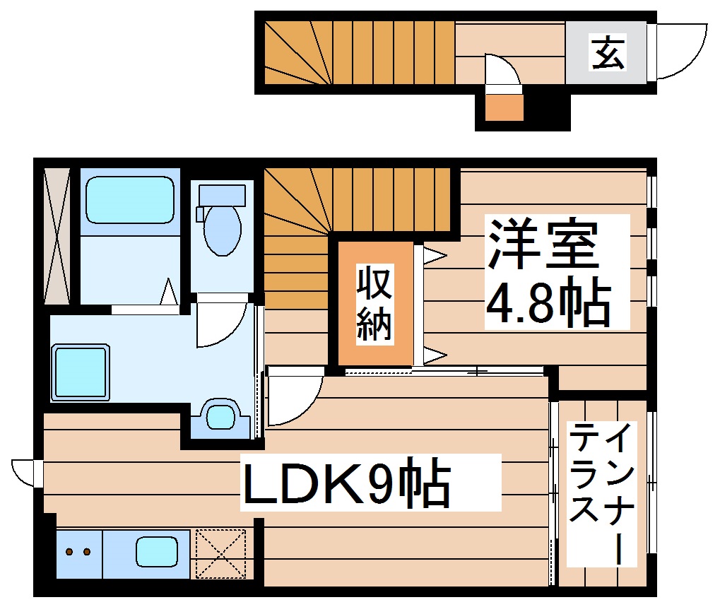 利府町神谷沢新築アパートの間取り