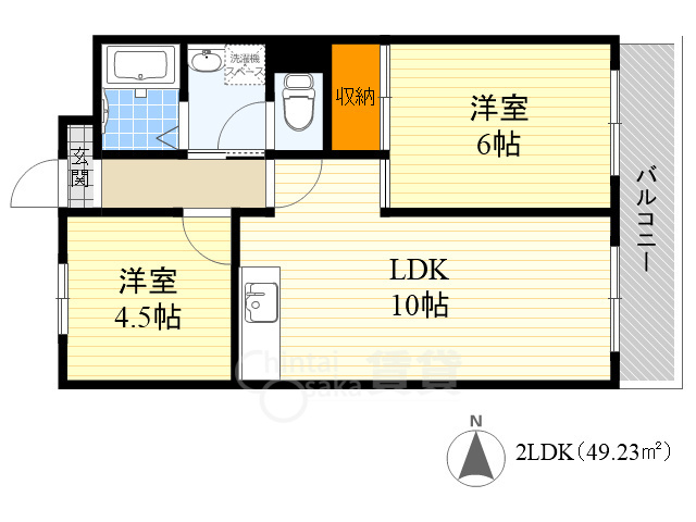 大阪市城東区諏訪のマンションの間取り