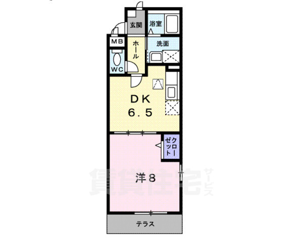 京都市西京区桂河田町のマンションの間取り