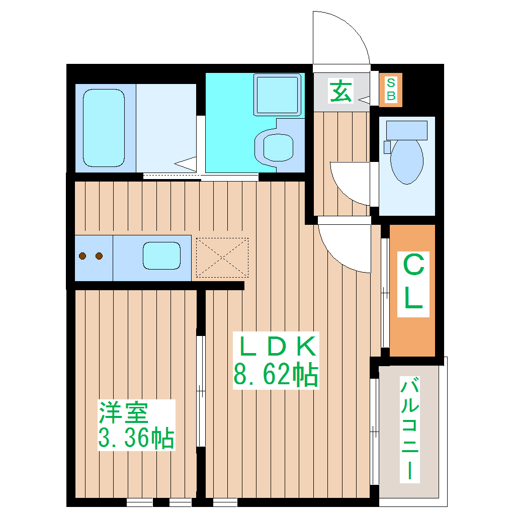 グランティック卸町の間取り