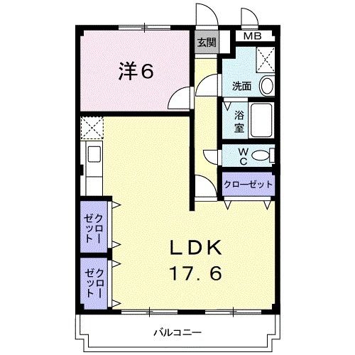 笠間市鯉淵のマンションの間取り