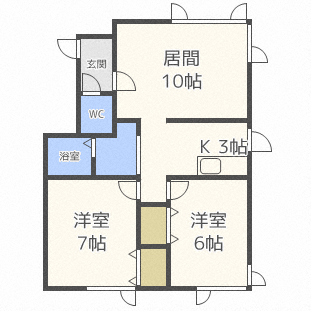 札幌市東区中沼西五条のアパートの間取り