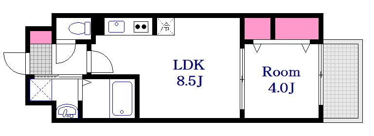 広島市中区本川町のマンションの間取り