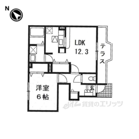 長浜市八幡東町のアパートの間取り