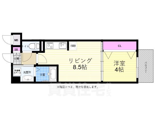 広島市中区本川町のマンションの間取り