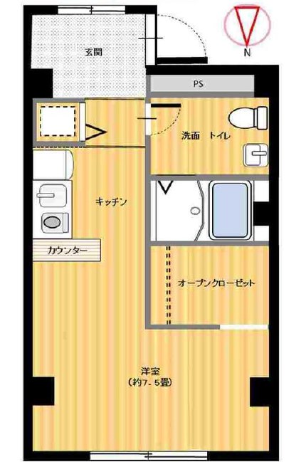 神戸市兵庫区御崎町のマンションの間取り