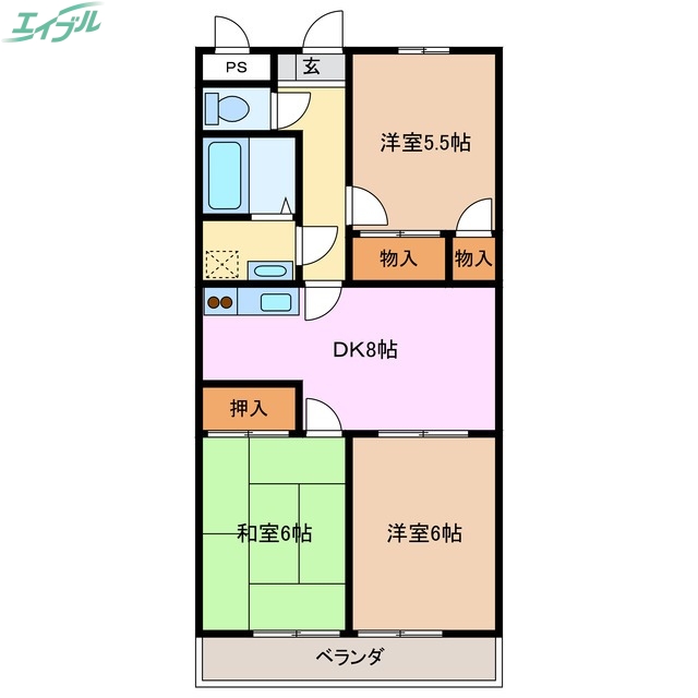 ファミール西浜田 北館の間取り