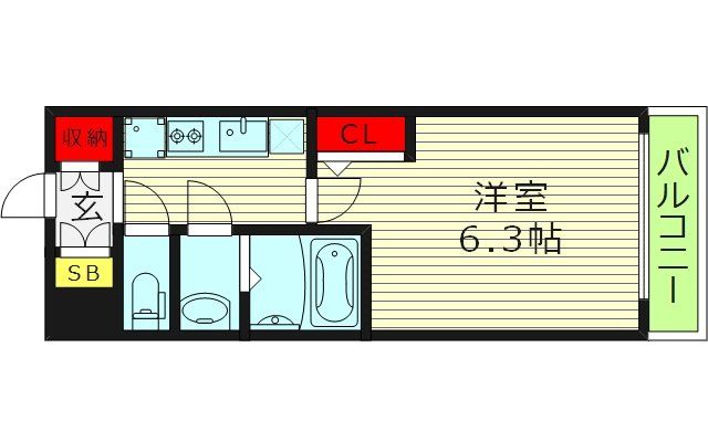 プレサンス大手前ピリオドの間取り