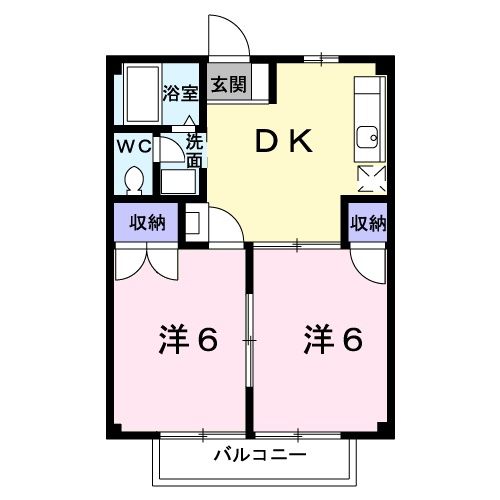 羽島市正木町須賀小松のアパートの間取り