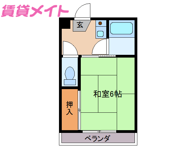 伊勢市船江のアパートの間取り