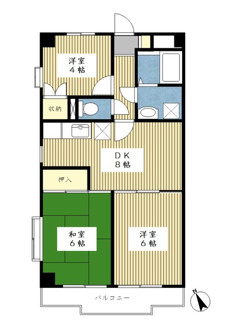 EAST　RISE　センター南の間取り