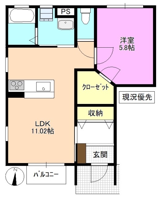 メゾーネ　キュートの間取り